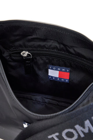 Borsa a spalla nera in tessuto con logo Tommy Jeans Shoulder Bag