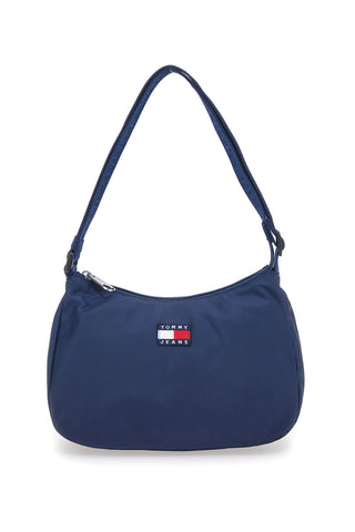 Borsa a spalla blu in tessuto con logo Tommy Jeans Shoulder Bag
