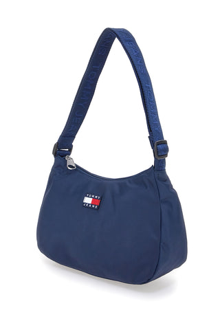 Borsa a spalla blu in tessuto con logo Tommy Jeans Shoulder Bag