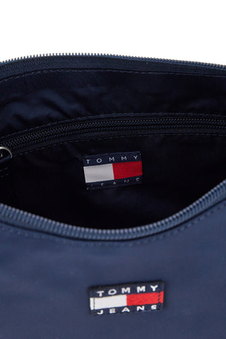 Borsa a spalla blu in tessuto con logo Tommy Jeans Shoulder Bag