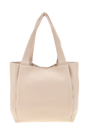 Beige Tasche mit Klappe und Griffen Prima riga BAGPITT002-B