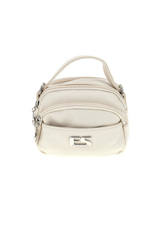 Borsa beige a mano con tracolla e zip multiple Emma spagnesi PU1808