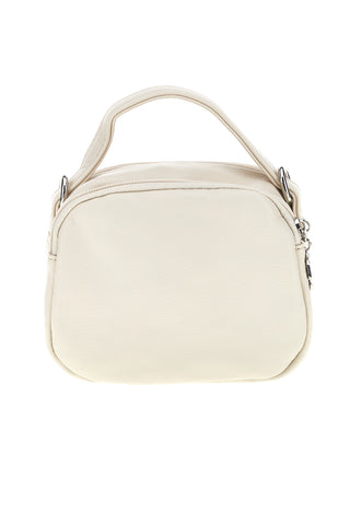 Beige Handtasche mit Schulterriemen und mehreren Reißverschlüssen Emma spagnesi PU1808
