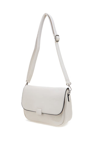 Beige Umhängetasche mit Überschlag und Magnetverschluss Emma spagnesi PU1096