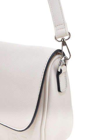 Beige Umhängetasche mit Überschlag und Magnetverschluss Emma spagnesi PU1096