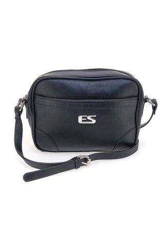 Borsa a tracolla nera con tasca zip Emma spagnesi PU2783