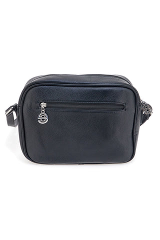 Schwarze Umhängetasche mit Reißverschlussfach Emma spagnesi PU2783