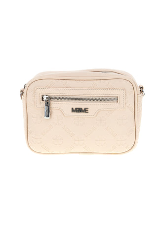 Borsa beige a tracolla con zip Me & me 20447