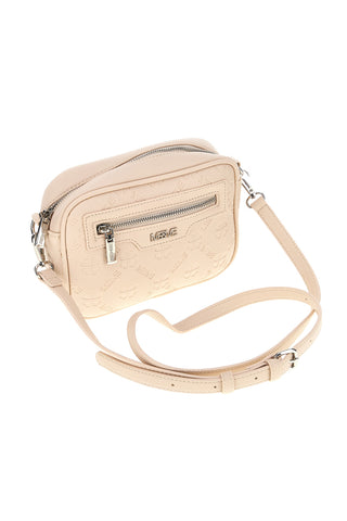 Borsa beige a tracolla con zip Me & me 20447