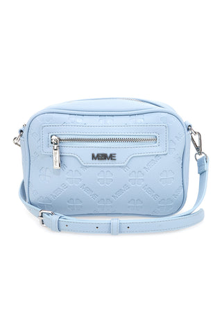 Borsa a tracolla azzurro con tasca zip Me & me 20447