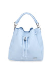 Hellblaue Eimertasche mit Schulterriemen und Clutch Me & me L2526
