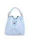 Hellblaue Eimertasche mit Schulterriemen und Clutch Me & me L2526