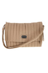 Borsa a spalla beige con pattina e pochette Me & Me E4728B