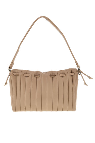 Borsa a spalla beige con pattina e pochette Me & Me E4728B