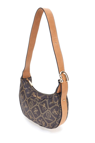 Braune Umhängetasche mit Logodruck Giulia Pieralli R-335