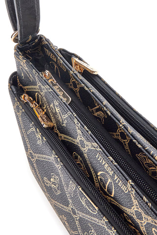 Schwarzes Logo Druck Umhängetasche Giulia Pieralli GP431