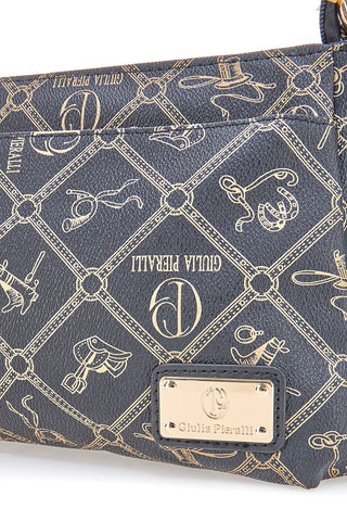 Schwarzes Logo Druck Umhängetasche Giulia Pieralli GP431