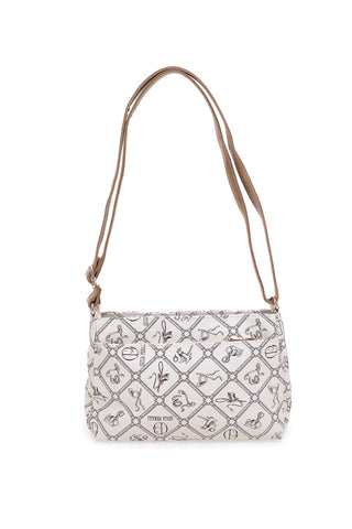 Beige Umhängetasche mit Logodruck Giulia Pieralli GP431