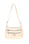 Beige Tasche mit mehreren Reißverschlüssen und verstellbarem Schulterriemen Me & me spa 2332