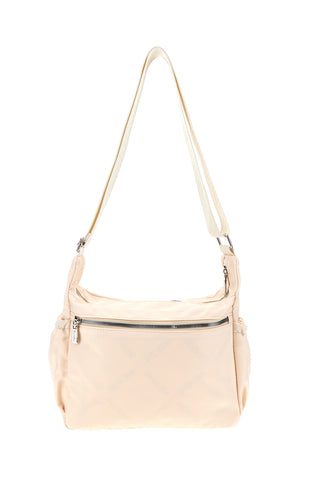 Beige Tasche mit mehreren Reißverschlüssen und verstellbarem Schulterriemen Me & me spa 2332