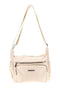 Beige Tasche mit mehreren Reißverschlüssen und verstellbarem Schulterriemen Me & me spa 8059