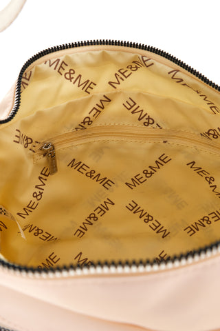Beige Tasche mit mehreren Reißverschlüssen und verstellbarem Schulterriemen Me & me spa 8059