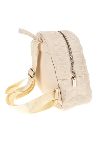 Cremefarbener Rucksack mit geprägtem Logo Naj-oleari 61489/SOFY2