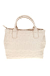 Cremefarbene Handtasche mit geprägtem Logo Naj-oleari 61193/SOFY2