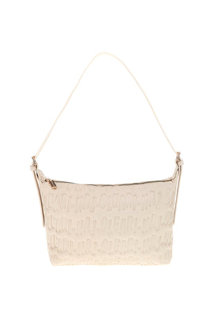 Borsa a spalla panna con logo in rilievo Naj-oleari 61996/SOFY2