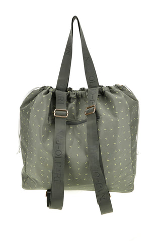 Grün gemusterte Strandtasche, die sich in einen Rucksack verwandeln lässt Naj-oleari 61988/MIAP2