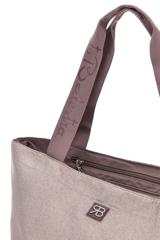 Rosa-beige Strandtasche mit Reißverschluss Renato Balestra 61099/MIAB3