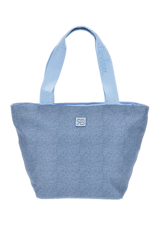 Hellblaue Strandtasche mit Reißverschluss Renato Balestra 61030/MIAB3
