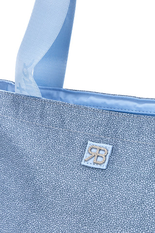 Hellblaue Strandtasche mit Reißverschluss Renato Balestra 61030/MIAB3
