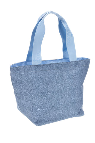 Hellblaue Strandtasche mit Reißverschluss Renato Balestra 61030/MIAB3