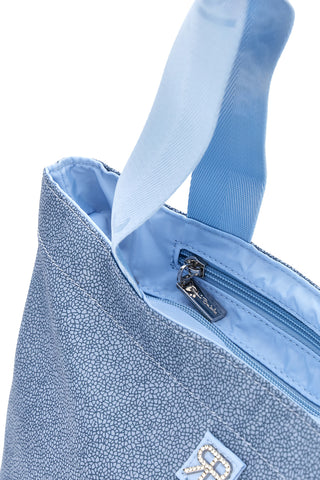 Hellblaue Strandtasche mit Reißverschluss Renato Balestra 61030/MIAB3