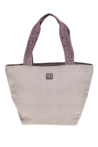 Rosa-beige Strandtasche mit Reißverschluss Renato Balestra 61030/MIAB3