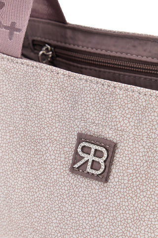 Rosa-beige Strandtasche mit Reißverschluss Renato Balestra 61030/MIAB3