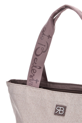 Rosa-beige Strandtasche mit Reißverschluss Renato Balestra 61030/MIAB3