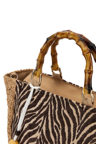 Braun gemusterte Tasche mit abnehmbarem Schulterriemen Renato balestra 62001/ZAN2