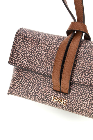 Braun gemusterte Tasche mit abnehmbarem Schulterriemen Basile BA12052TAP