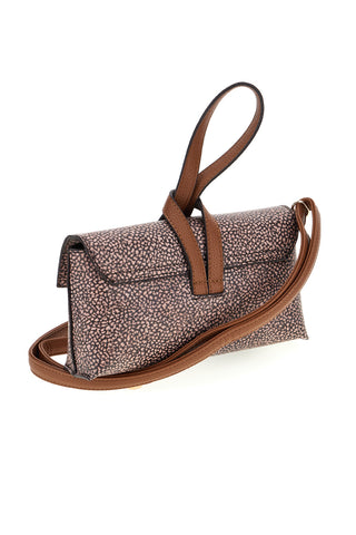 Braun gemusterte Tasche mit abnehmbarem Schulterriemen Basile BA12052TAP