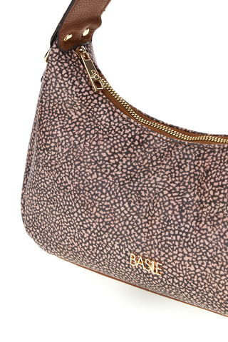 Braun gemusterte Tasche mit abnehmbarem Schulterriemen Basile BA1276TAP