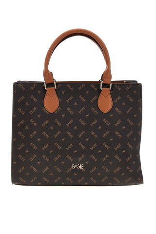 Borsa marrone logata Basile BA1145LOG