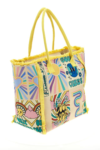 Mehrfarbige Strandtasche mit Fransen Basile BA23721