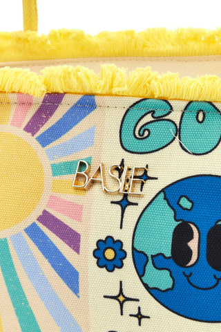Mehrfarbige Strandtasche mit Fransen Basile BA23721
