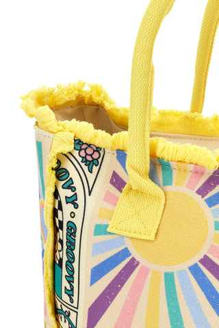 Mehrfarbige Strandtasche mit Fransen Basile BA23721