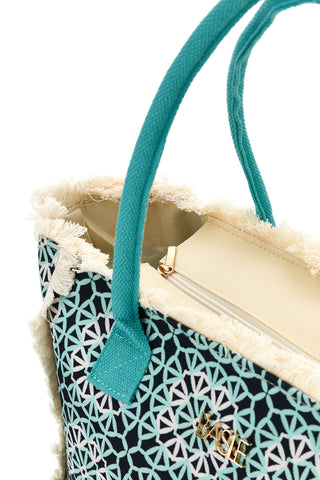 Mehrfarbige Strandtasche mit Fransen Basile BA23741