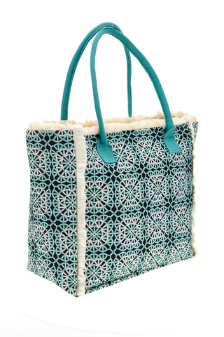 Mehrfarbige Strandtasche mit Fransen Basile BA23741