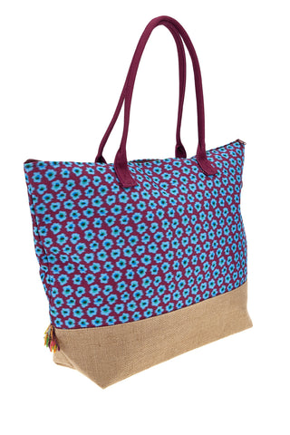Mehrfarbige Strandtasche mit Fransen Basile BA22217