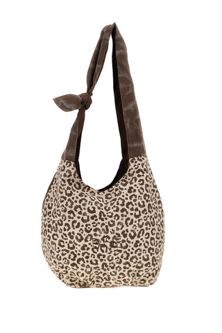 Borsa beige animalier con nodo Basile CLASSBA22222